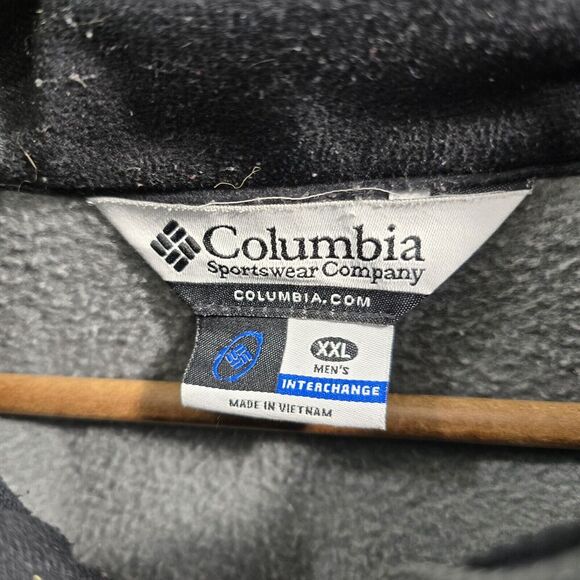 Columbia Jacket Mens XXL Gray Black Fleece Full Zip Nylon Shouder Denali - Picture 3 of 11